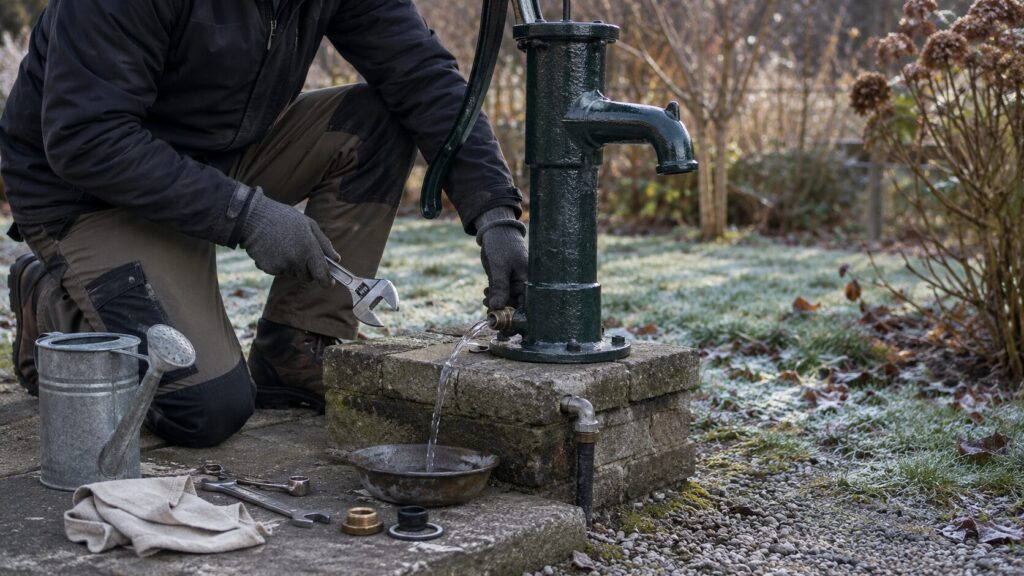 Schwengelpumpe Vergleich: 7 Modelle für Brunnen, Garten und stromlose Wasserentnahme 19 Entleeren einer Schwengelpumpe vor dem Winter