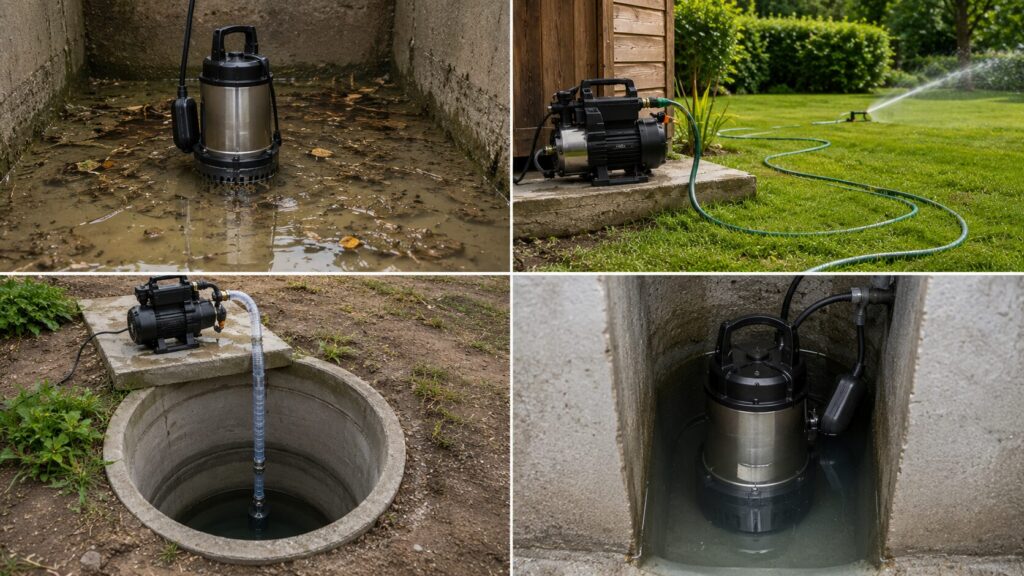Typische Fehler bei Pumpenart, Schmutzwasser, Schlauchdurchmesser und Schwimmerschalter