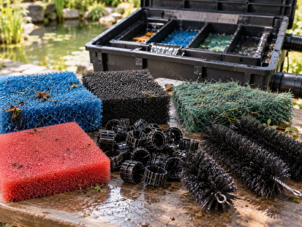 Filterschwämme, Japanmatte und biologische Filtermedien für Teichfilter