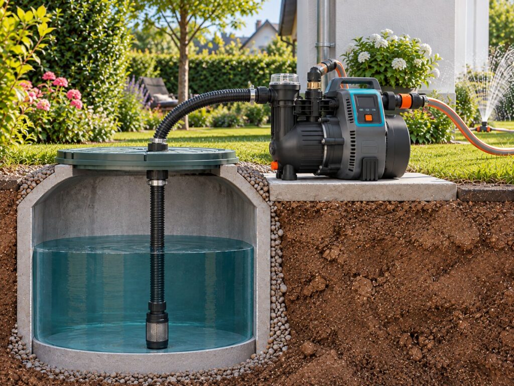 Hauswasserautomat fördert Wasser aus Brunnen oder Zisterne
