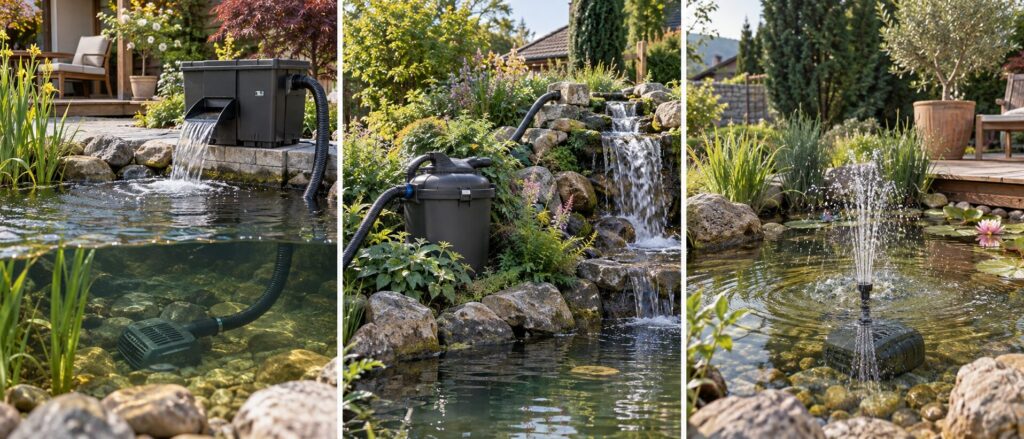 Durchlauffilter, Druckfilter und Unterwasserfilter im Vergleich